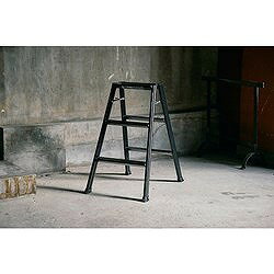TENMA アルミ踏み台3段 ブラック 812004247 工事 照明用品 はしご 脚立 踏台(代引...