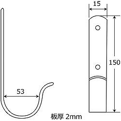 WAKI ステンJ型フック BK-380 150MM ダイ BK380 金物 建築資材 建築金物 荷役金具(...