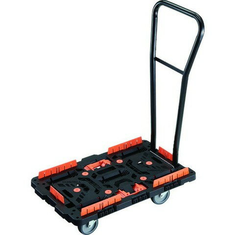 TRUSCO トラスコ 連結式樹脂製平台車 ビートル 700X450 自在5輪 脱着式ハンドル付 柵 トメタロウ付 BT700KJ5HE100T(代引不可)【送料無料】