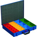 【商品詳細】●中のボックスは取り外し、組み替えが可能で用途に応じて自由に収納出来ます。●フタは閉じるとロックでしっかりと固定され、中のボックスは動きません。●ケース本体は頑丈なスチール製のプロ仕様です。●ケースステーションEuroPlus M Depot（455808）に格納可能です。●色：ブルー●外形寸法(mm)間口：440●外形寸法(mm)奥行：370●外形寸法(mm)高さ：70●有効内寸(mm)間口：430●有効内寸(mm)奥行：325●有効内寸(mm)高さ：63●南京錠(別売)：取付不可●ボックス：赤X12個　黄色X6個　青X3個　緑X2個材質／仕上●本体：スチール　ボックス：ポリスチレンJANコード 4005187541205【代引きについて】こちらの商品は、代引きでの出荷は受け付けておりません。【送料について】北海道、沖縄、離島は送料を頂きます。