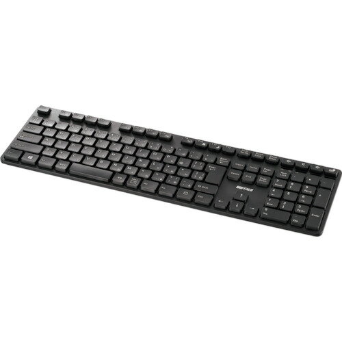 BUFFALO 無線2.4GHz 静音設計 フルキーボード 日本語配列 ブラック BSKBW320BK オフィス 住設用品 OA用品 マウス(代引不可)【送料無料】