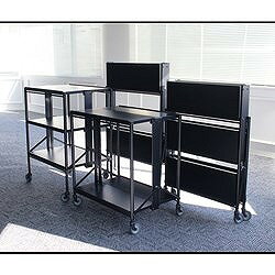 リコメン堂生活館のダンディ シャリエワゴン 3段式 CWT3 物流 保管用品 収納用品 ワゴン ラック(代引不可)【送料無料】｜アングル2