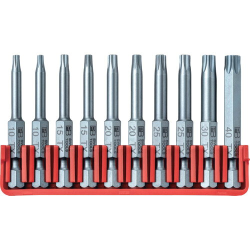 特長●ねじ用の日常的な工具、手作業および機械で使用できます。●DINISO1173に準拠した互換性のある外部六角形、ソケットF6.3と互換性があります。●精密で正確に適合する刃先のため、ねじに最適にフィットします。●ネジの種類ごとに色分けされているので、適切なビットをすぐに見つけることができます。●耐久性と硬度が最適にバランスされているため、非常に長い耐用年数が保証されます。●無心焼入れ、特殊工具鋼、防錆用のプラズマコーティングが施されています。●ビットは側面を押し込むだけで簡単に取り外すことができます。仕様2●精密ビット、形状E6.3(1/4″)●先端形状ヘクスローブ●10個セット(ビットブロック付・セルフサービスパッケージ入り)原産国：スイス【代引きについて】こちらの商品は、代引きでの出荷は受け付けておりません。【送料について】北海道、沖縄、離島は送料を頂きます。