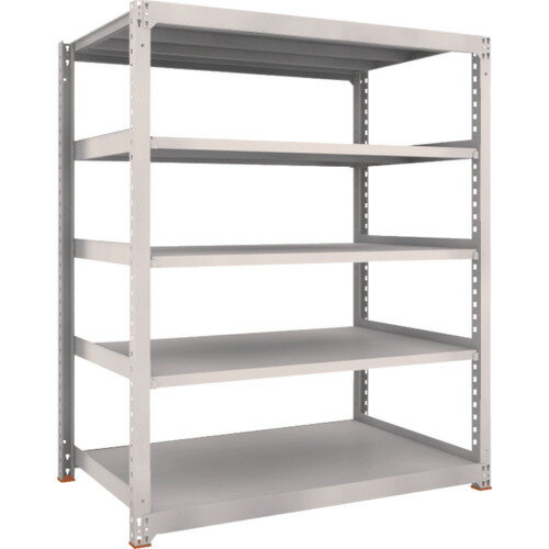 TRUSCO スチールラック M5型中量棚 1800X721XH2400 5段 単体 免震樹脂ベース付 ネオグレー ネオグレー ..