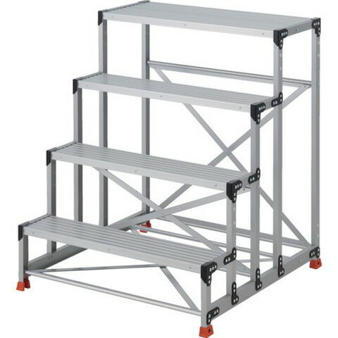TRUSCO トラスコ 作業用踏台 4段 ステップ奥行200 高サ1.2m 天板1000X400 TSF41012 組立品 組立設置不可(代引不可)【送料無料】