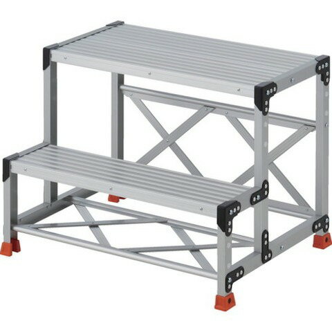 TRUSCO トラスコ 作業用踏台 2段 ステップ奥行200 高サ0.60m 天板800X400 TSF286 組立品 組立設置不可(代引不可)【送料無料】