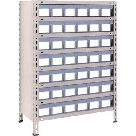 TRUSCO トラスコ 軽量棚 875X450X1200 樹脂引出透明 小X42 ネオグレー 43X808C7 組...