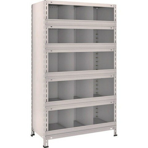 TRUSCO トラスコ 軽量棚 縦仕切前当付 875X450X1500 3列5段 ネオグレー 53X56 組立品 組立設置不可(代..