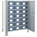 TRUSCO トラスコ 軽量棚扉付 875X450X1200樹脂引出透明大X21 ネオグレー 43XT808D7 組立品 組立設置不可(代引不可)【送料無料】