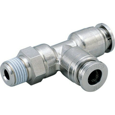 ピスコ チューブフィッティングブラスブランチティ チューブ10ネジR1/8ゴムHNBRカバー無 KD10011(代引不可)