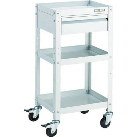 TRUSCO トラスコ ラビットワゴン 400X350 引出1段付 ゴム車輪 W色 RBW843VW(代引不可)【送料無料】