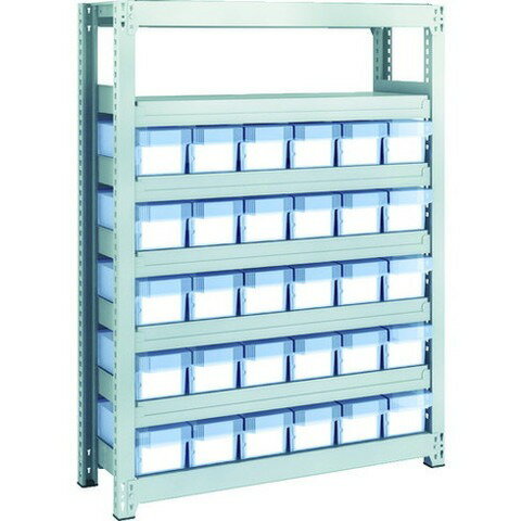 TRUSCO トラスコ M2型軽中量棚 H1200 樹脂透明引出付 小X30 M24337C30 組立品 組立設置不可(代引不可)..