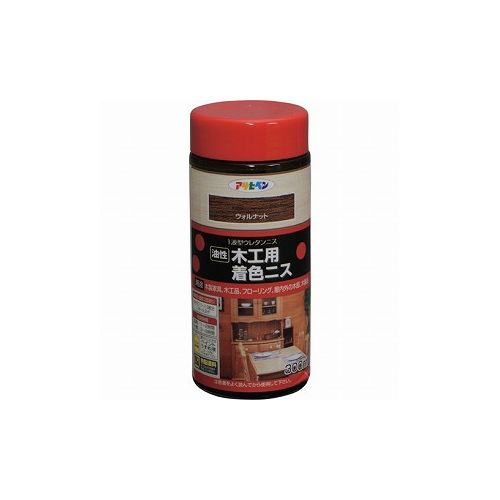 アサヒペン 木工用着色ニス 300ML ウォルナット 526038 (株)アサヒペン 塗装・内装用品 塗料(代引不可)