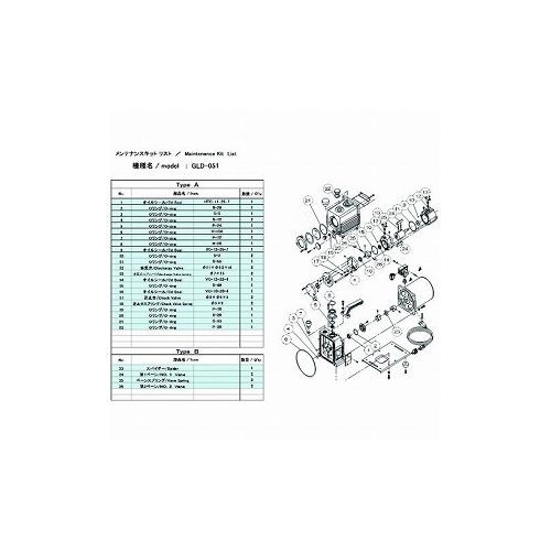 ULVAC GLD-051用メンテナンスキットA GLD-051 (株)アルバック ポンプ 真空ポンプ(...