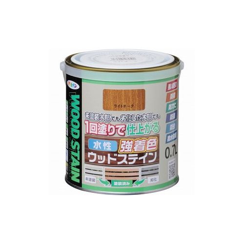 アサヒペン 水性強着色ウッドステイン 0.7L ライトオーク 464590 (株)アサヒペン 塗装・内装用品 塗料(代引不可)