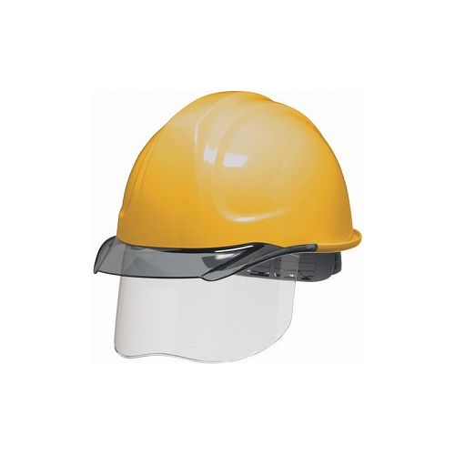 【商品スペック】■特長・発泡スチロールに変わり樹脂製の衝撃吸収ライナーを採用しました。・ヘルメット内部に空間が広がり、衝撃吸収性能はそのままに格段に通気性が向上しました。・発泡ライナー装着時と比べ温度差ー8℃を実現。・成型内装で汚れた際にふき取りやすく清潔に保てます。■用途・飛来・落下物・墜落時保護用・電気用。■仕様・帽体色：イエロー・バイザー色：スモーク・シールド色：クリア・頭囲(cm)：55.5〜60・衝撃吸収ライナー：有・タイプ：成形内装・通気孔：無し■仕様2・樹脂製衝撃吸収ライナー「エアロメッシュ」装着、シールド付・国家検定合格品■材質／仕上・帽体：ABS樹脂・バイザー・シールド：ポリカーボネート（PC）■セット内容／付属品■注意【代引きについて】こちらの商品は、代引きでの出荷は受け付けておりません。【送料について】北海道、沖縄、離島は別途送料を頂きます。
