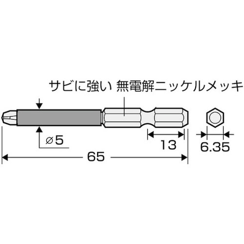 アネックス スリムチューブカラービット +2×65 ASP1-2065 アネックスツール(株) ド...