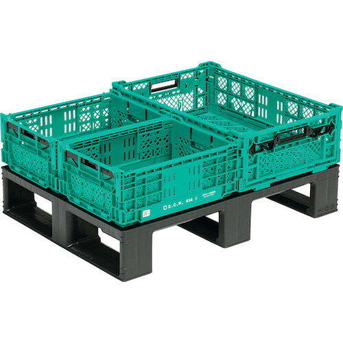 サンコー リサイクルプラスチックパレット 804959 D4ー608 ブラック 80495900BKRCP...