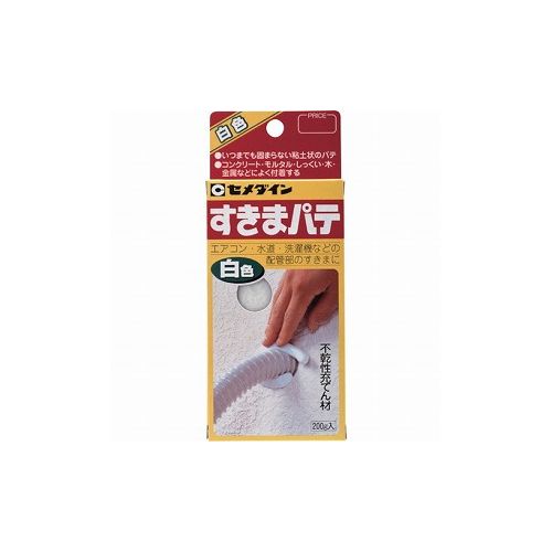 【商品スペック】■特長・硬くならない不乾性のパテです。■用途・エアコンや流し台の配管すきま充てん。■仕様・色：白色・容量(g)：200■仕様2・箱入り■材質／仕上・主成分：オレフィン樹脂■セット内容／付属品■注意【代引きについて】こちらの商品は、代引きでの出荷は受け付けておりません。【送料について】北海道、沖縄、離島は別途送料を頂きます。