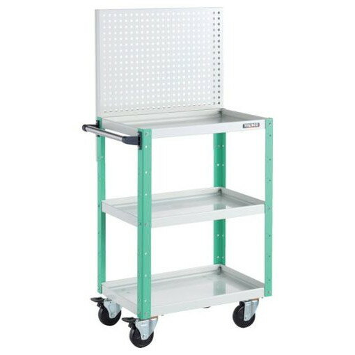 TRUSCO ツールワゴン バーディーワゴン 上部パンチングパネル 600X400X1330 ホワイト/ヤンググリーン BDWP963WYG 物流 保管用品 物流 保管用品 ツールワゴン スチール製ワゴン(ボルトタイプ)(代引不可)【送料無料】