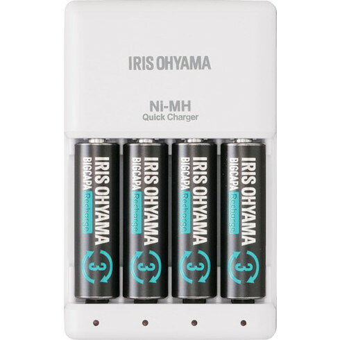 IRIS 578040 ビックキャパ リチャージ 急速充電器セット 単3型4個付 BCRSQC3MH4S ...