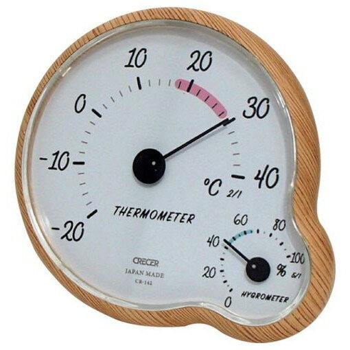 クレセル 木目調 温湿度計 Cerise~スリーズ~ CR142W 測定 計測用品 測定 計測用品 環境計測機器 温度計..