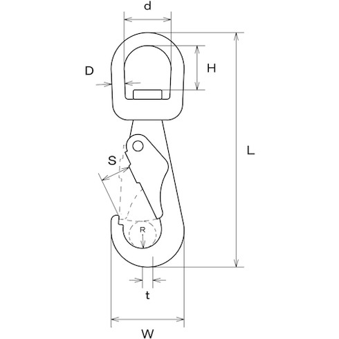 水本 ステンレス アイスナップ 線径5mm 長サ90mm B121 金物 建築資材 金物 建築資材 建築金物 荷役金具(代引不可)