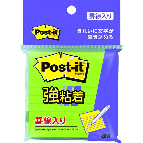 メーカー：スリーエムジャパン【商品特徴】●約2倍の粘着力（3M通常粘着比）で、パソコンや電話、キャビネットなどの樹脂面や垂直面など、つきにくかった場所にもしっかり貼れてはがれにくい製品です。【仕様】●色：ライム●縦(mm)：75●横(mm)：75●パック入数：90枚×1冊【仕様2】●罫線入【材質/仕上】●本体：紙●粘着剤：アクリル系粘着剤【注意事項】●強粘着タイプですので、紙の種類によっては、はがすときに表面を破損する恐れがあります。●製品によって、形状が少しカールしている場合がございますが品質には何ら影響はありません。質量：46g原産国（名称）：アメリカJAN：4548623242927※メーカーの都合によりパッケージ、内容等が変更される場合がございます。当店はメーカーコード（JANコード）で管理をしている為それに伴う返品、返金等の対応は受け付けておりませんのでご了承の上お買い求めください。【代引きについて】こちらの商品は、代引きでの出荷は受け付けておりません。【送料について】北海道、沖縄、離島は別途送料を頂きます。