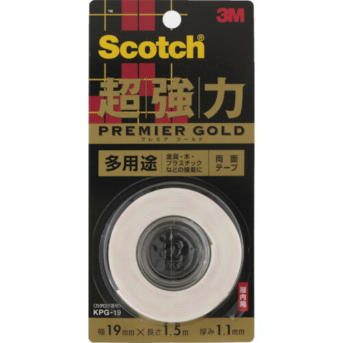 3M スコッチ 超強力両面テープ プレミアゴールド 多用途 19mm×1.5m(代引不可)