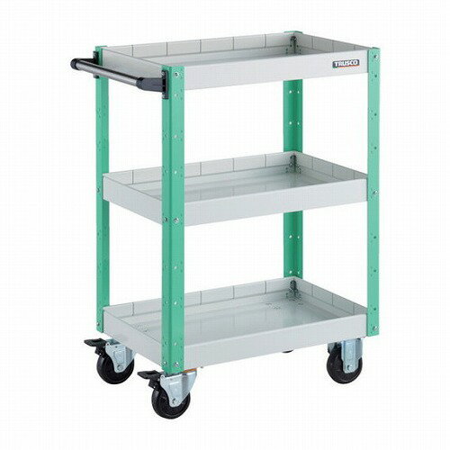 TRUSCO ツールワゴン イーグルワゴン 600X400XH880 深型3段 ホワイト/ヤンググリーン TRUSCO EGW963F3W..