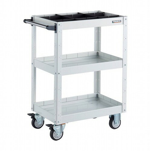 TRUSCO ツールワゴン イーグルワゴン 600X400XH880 深型3段 1段仕切板付 ウレタン車輪 ホワイト TRUSCO EGW963F3S1UW 物流 保管用品 ツールワゴン スチール製ワゴン(ボルトタイプ)(代引不可)【送料無料】
