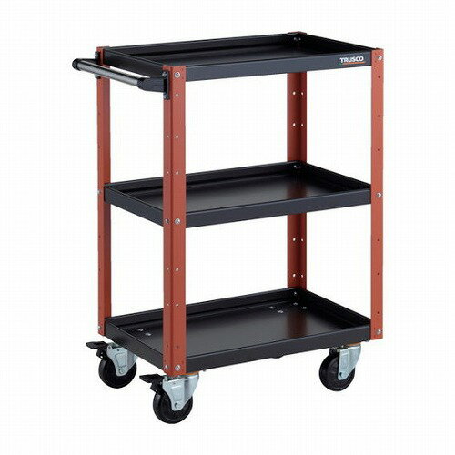 TRUSCO ツールワゴン イーグルワゴン 600X400XH880 4輪自在 ブラック/オレンジ TRUSCO EGW963JBKOR 物流 保管用品 ツールワゴン スチール製ワゴン(ボルトタイプ)(代引不可)【送料無料】