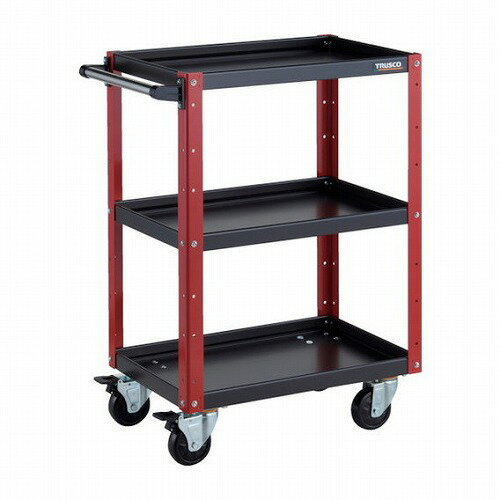TRUSCO ツールワゴン イーグルワゴン 600X400XH880 4輪自在 ブラック/レッド TRUSCO EGW963JBKR 物流 ..