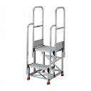 TRUSCO アルミ製作業用踏台 2段 高サ0.6m 天板寸法500×400 ステップ奥行250mm 階段両手スリ付キ TRUSCO TSF25256TR300...