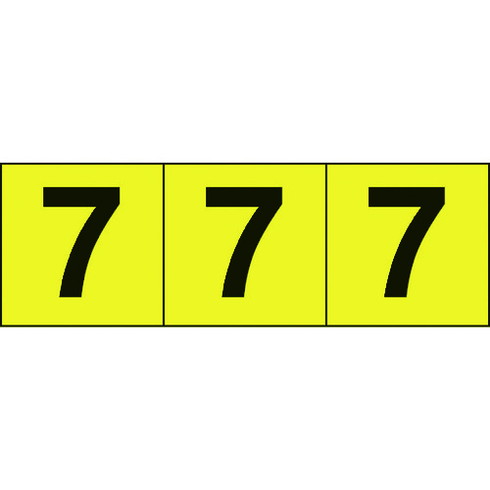 TRUSCO 数字ステッカー 30×30 「7」 黄色地/黒文字 3枚入 TRUSCO TSN307Y 安全用品 標識 標示 サインプレート(代引不可)