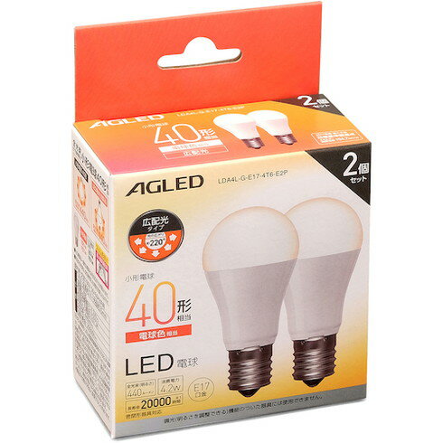 IRIS 522223 LED�ŵ� E17 ���۸� 40������ �ŵ忧 2�ĥ��å�(20000����) IRIS LDA4LGE174T6E2P ���� �������� ����� �������� LED�ŵ�(����Բ�)