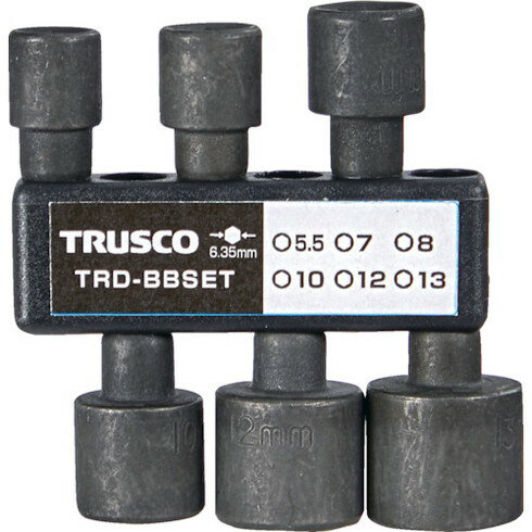 TRUSCO ボックスビット(ホルダー付)セット6本組 TRUSCO TRDBBSET 手作業工具 ドライバー 六角棒レンチ オフセット式ラチェットドライバー(代引不可)