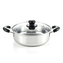 ヨシカワ 日本製 クック・ルック2 浅型両手鍋24cm 3.5L SJ2186 ステンレス3層鋼 ガス火 IH 対応 燕三条 Yoshikawa【送料無料】