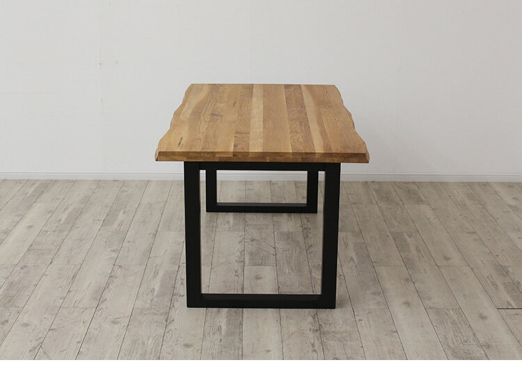 ダイニングテーブル 単品 幅185 オーク無垢材 ブラック ナチュラル 6人掛け リビング テーブル ダイニング おしゃれ 北欧 モダン 食卓 テーブル 天然木(代引不可)【送料無料】 [3]