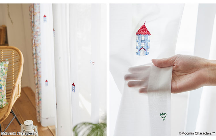 レースカーテン 日本製 ムーミン MOOMIN HOUSE voile ムーミンハウス ボイル 1枚入...