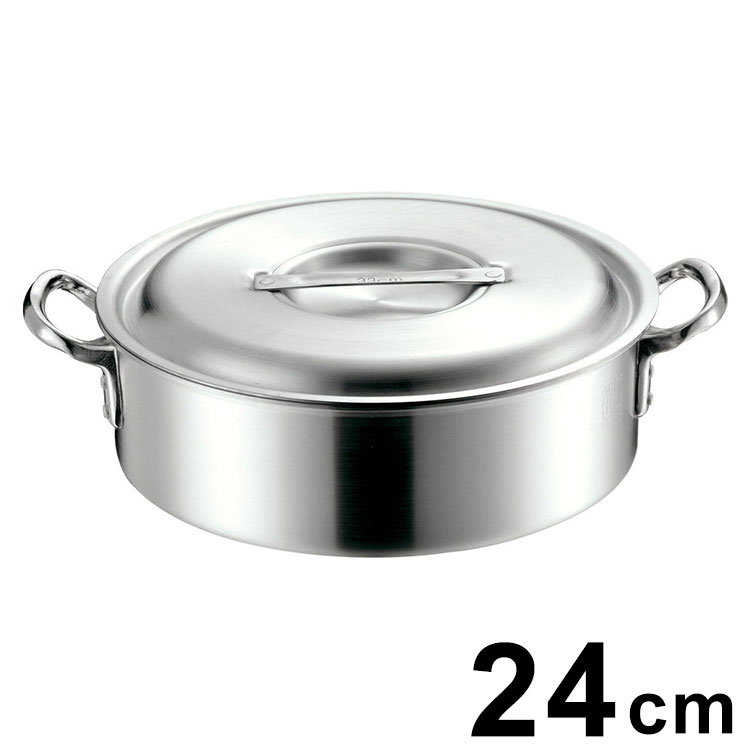 【商品説明】 ラッパ型で頑丈！厚口目盛付 【商品情報】 ■サイズ 内径240*H85mm底厚3mm満水容量：3.5L（1目盛：0.5L） ■材質 アルミ製 ■生産国 中国【送料について】北海道、沖縄、離島は送料を頂きます。LINK24cm27cm30cm33cm36cm39cm42cm45cm