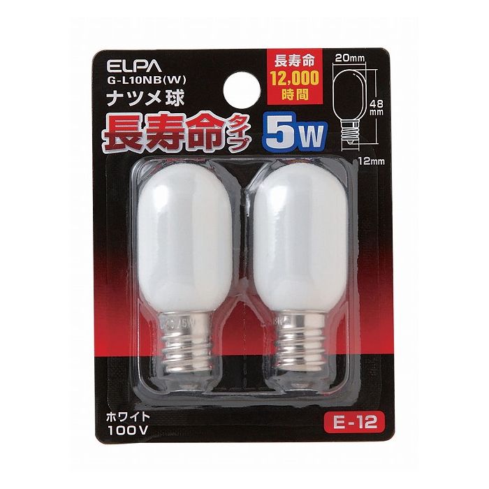 ナツメ球ロング G-L10NB(W) エルパ ELPA 朝日電器