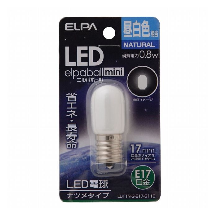 Small Light Bulbs - LEDナツメ形E17 LDT1N-G-E17-G110 エルパ ELPA 朝日電器