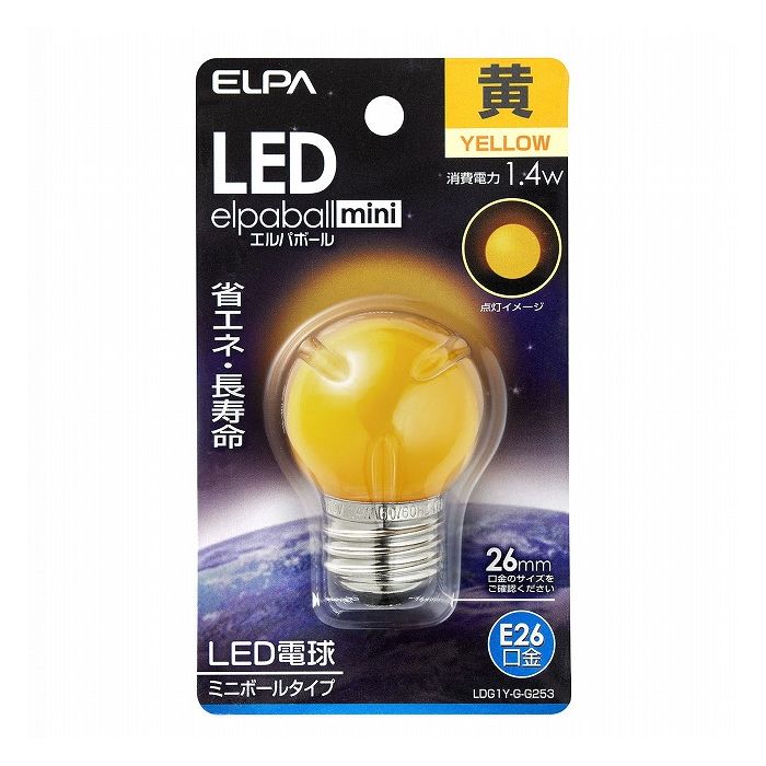 Small Light Bulbs - LED電球G40形E26 LDG1Y-G-G253 エルパ ELPA 朝日電器