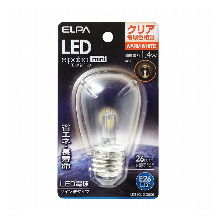 Small Light Bulbs - LED電球サイン形E26 LDS1CL-G-G906 エルパ ELPA 朝日電器