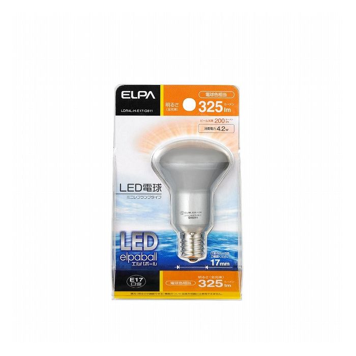 LED電球ミニレフ形(325Lm) LDR4L-H-E17-G611 エルパ ELPA 朝日電器 1