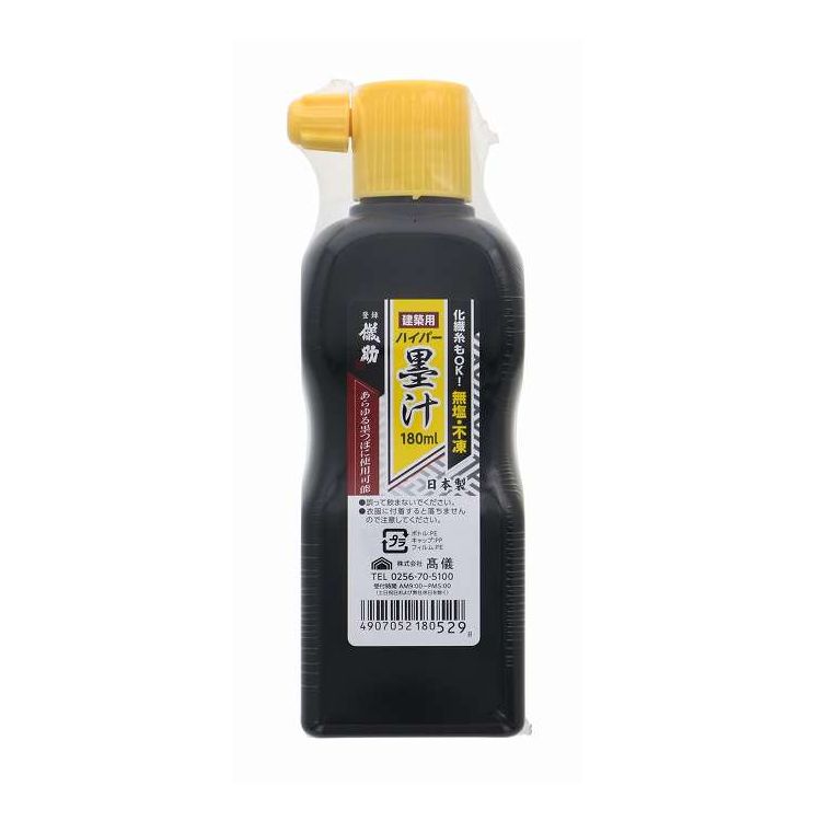 商品説明文●プラスチック製墨つぼ・木製墨つぼなどあらゆる墨つぼに使用可能スペック●プラスチック製墨つぼ・木製墨つぼなどあらゆる墨つぼに使用可能●あらゆる墨つぼに使用可能●化繊糸もOK!無塩・不凍●天然繊維・化学繊維などあらゆる坪糸に使用可能●サビない・凍らない●墨付きがよく、雨が降っても流れない●ボトル：PE、キャップ：PP、フィルム：PE●パッケージサイズ60x160x35mm●日本【代引きについて】こちらの商品は、代引きでの出荷は受け付けておりません。【送料について】沖縄、離島は送料を頂きます。