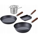 日本製 燕三条 フライパン26cm&いため鍋28cm&玉子焼14×18cm&ミニ2段蒸し器14cm(代引不可)【送料無料】