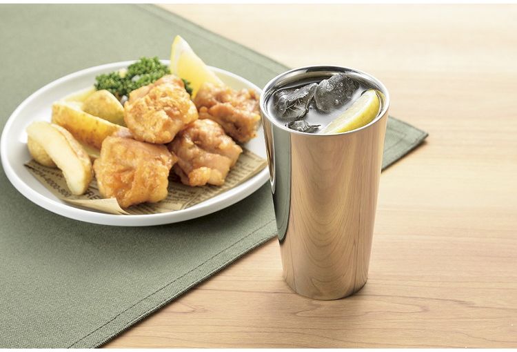 日本製 燕三条 ステンレス二重タンブラー300ml (内面ハーフミラー仕上)(代引不可)【送料無料】