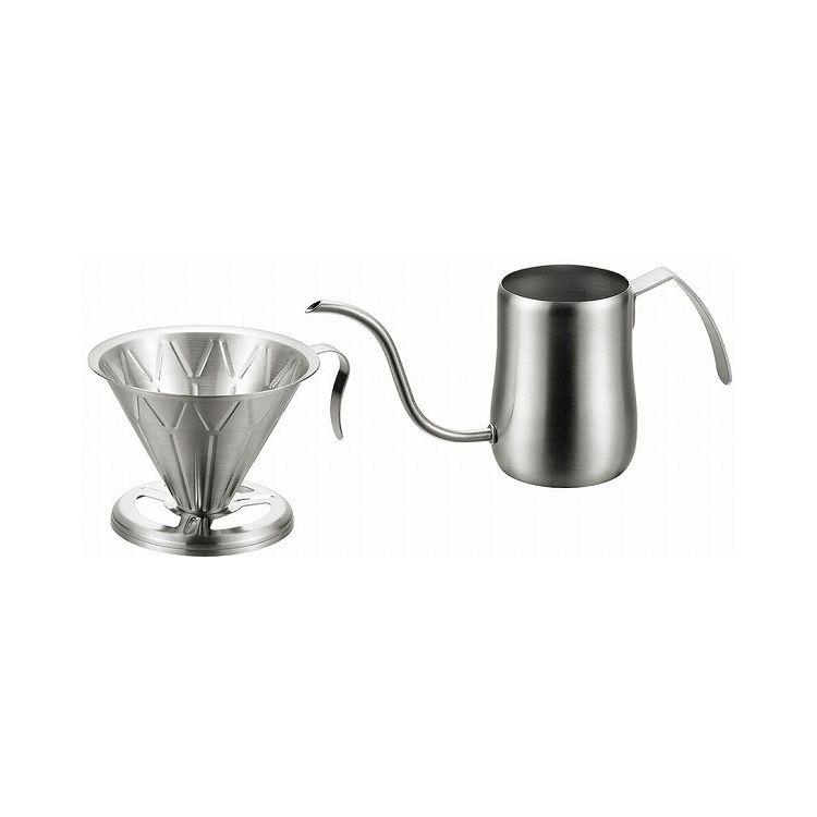 日本製 燕三条 コーヒードリップポット420mlサテン&コーヒードリッパー(代引不可)【送料無料】